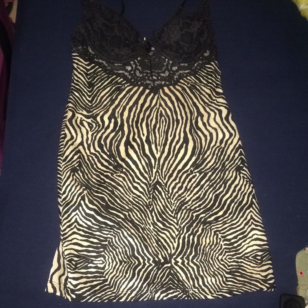 Black and zebra print lingerie